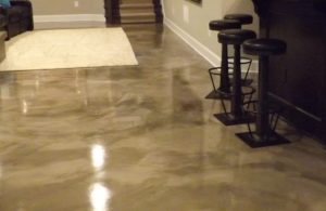 Beautiful epoxy flooring in a residential home located in Spring, Texas